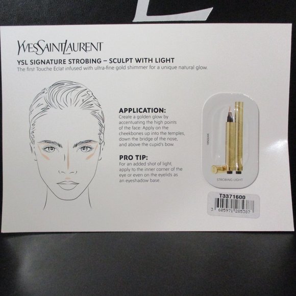 YSL YVES SAINT LAURENT TOUCHE ECLAT STROBING LIGHT SCULPT W LIGHT SAMPLE CARD x5 - Picture 2 of 3